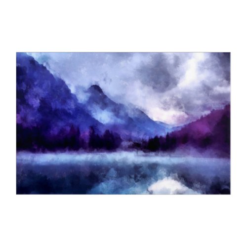 Purple mountains in Alaska  Landscape Painting Acrylic Print