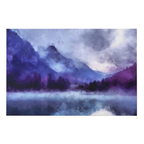 Purple mountains in Alaska  Landscape Painting  Faux Canvas Print