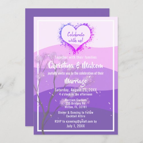 Purple Mountains Majesty Simple Wedding Invite