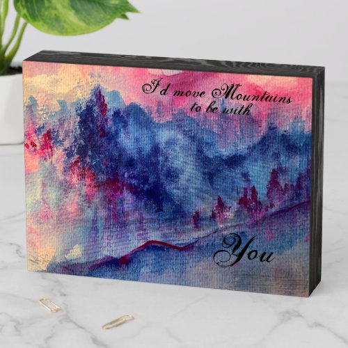 Purple Mountains Majesty Wood Box Sign