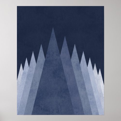 Purple mountains Modern minimal geometric art Poster
