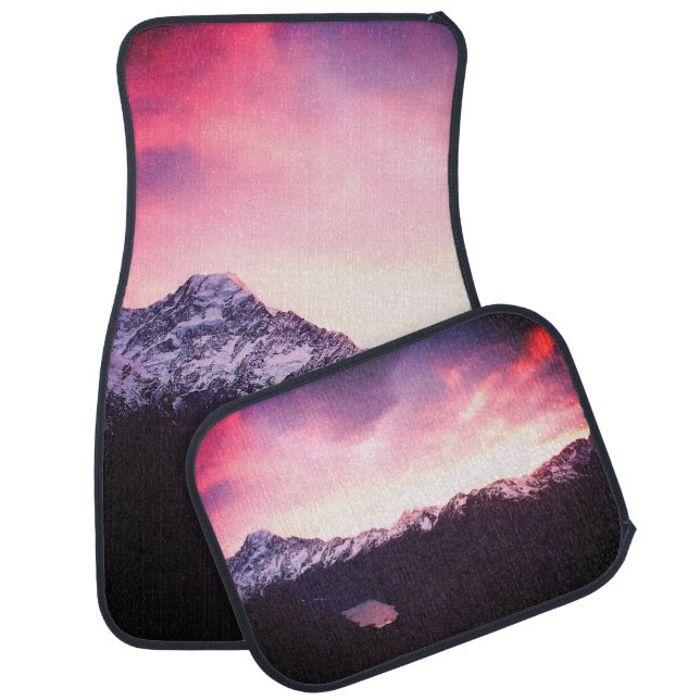 *~* Purple Mountains Sky  Pink & Lavender Photo Car Floor Mat (Set)