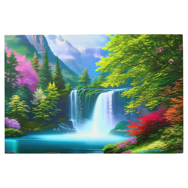 Purple Mountains, vibrant landscape  Metal Print (Front)