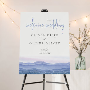 Purple Mountains Wedding Welcome Foam Board
