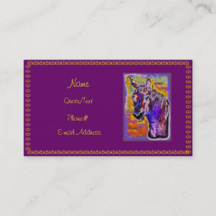 Purple Multi-Colored Horse Business Card