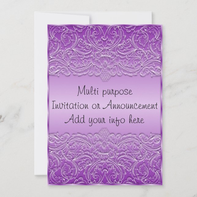Purple Multi Purpose Invitation Announcement (Front)