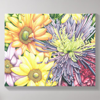 Purple Mum and Daisies Canvas Photo Tile