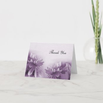 Purple Mums Notecard - Thank You by AJsGraphics at Zazzle