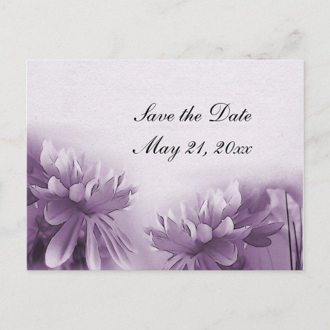 Purple Mums Postcard - Save the Date (Front)
