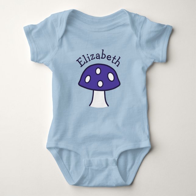 Purple Mushroom Baby Bodysuit (Front)