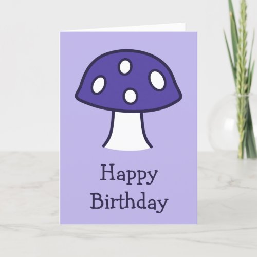 Purple Mushroom Birthday Card
