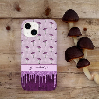 Purple Mushroom Dream and Glitter Drips Monogram