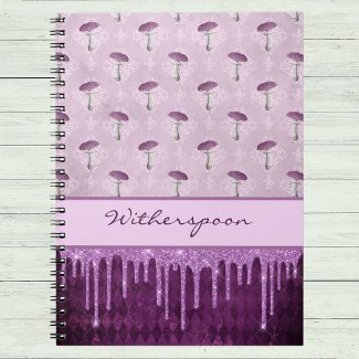 Purple Mushroom Dream and Glitter Drips Monogram