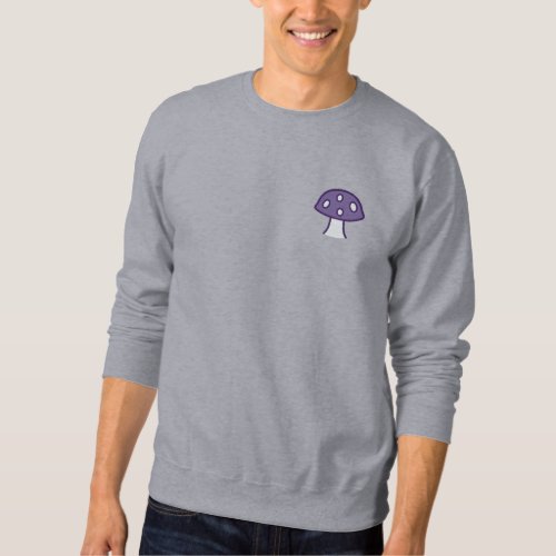 Purple Mushroom Embroidered Sweatshirt