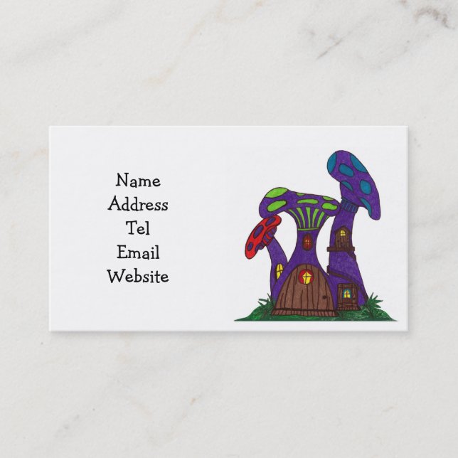 Purple Mushroom Houses business cards (Front)