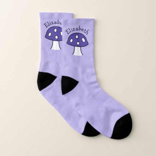Purple Mushroom Name Socks