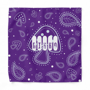 Purple Mushroom Paisley Bandana
