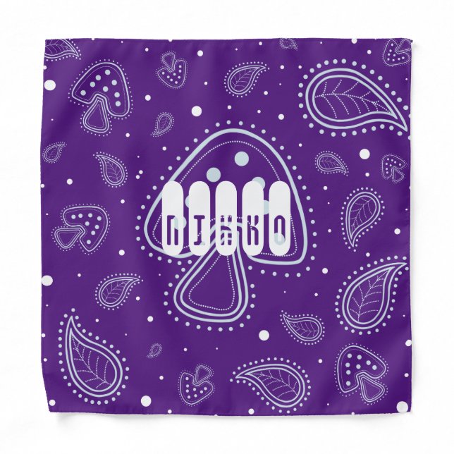 Purple Mushroom Paisley Bandana (Front)