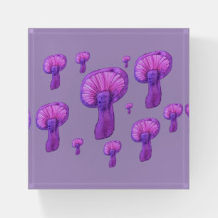 Purple mushroom party paperweight