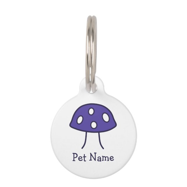 Purple Mushroom Pet Tag (Front)