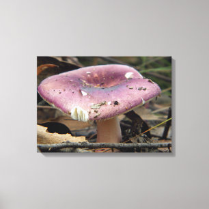 Purple Mushroom Wrapped Canvas Print