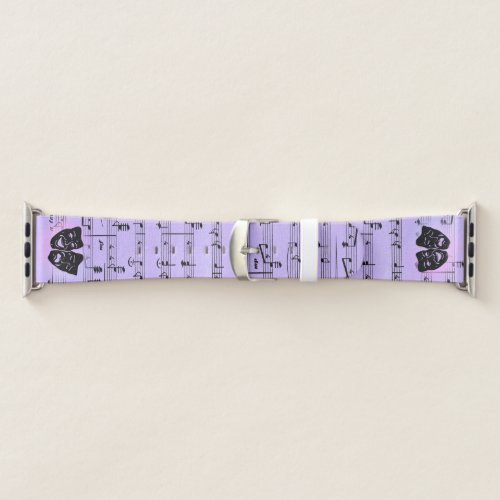 Purple Music and Theater Masks Apple Watch Band