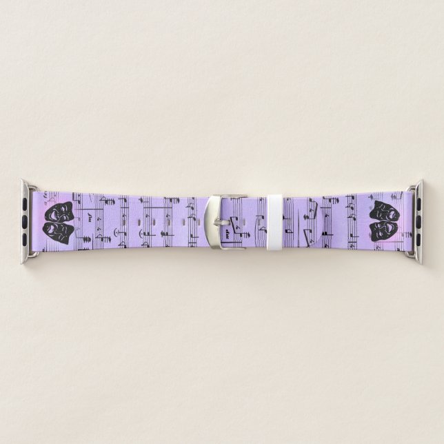 Purple Music and Theater Masks Apple Watch Band (Band)