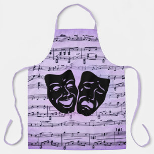 Purple Music and Theater Masks Apron