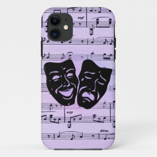 Purple Music and Theater Masks iPhone 11 Case