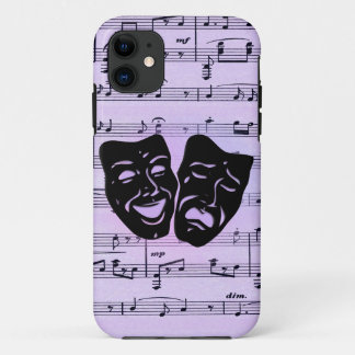 Purple Music and Theater Masks iPhone 11 Case