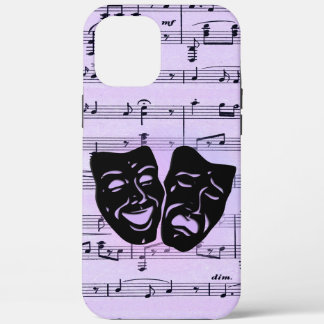 Purple Music and Theater Masks iPhone 12 Pro Max Case