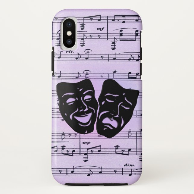 Purple Music and Theater Masks Case-Mate iPhone Case (Back)