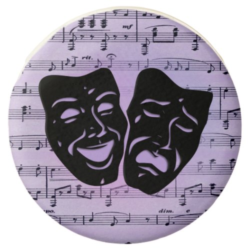 Purple Music and Theater Masks Chocolate Covered Oreo