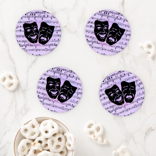 Purple Music and Theater Masks