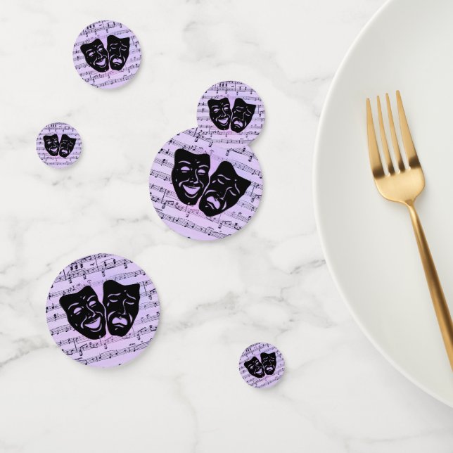 Purple Music and Theater Masks Confetti (Group)