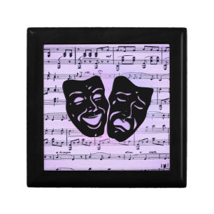 Purple Music and Theater Masks Gift Box