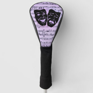 Purple Music and Theater Masks Golf Head Cover