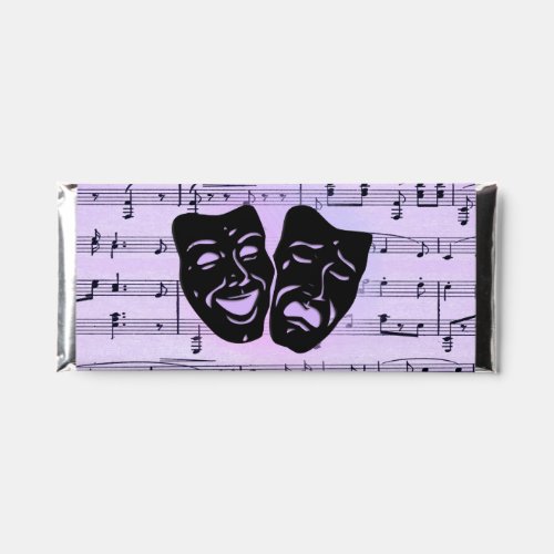 Purple Music and Theater Masks Hershey Bar Favors