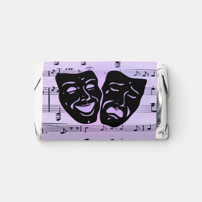 Purple Music and Theater Masks Hershey's Miniatures (Front)