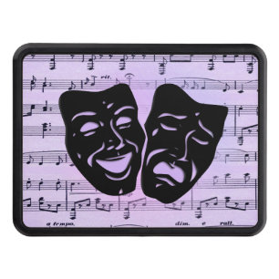 Purple Music and Theater Masks Hitch Cover