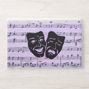 Purple Music and Theater Masks HP Laptop Skin