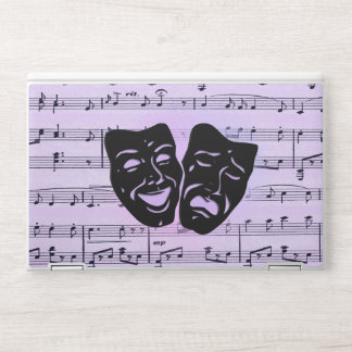Purple Music and Theater Masks HP Laptop Skin