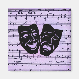 Purple Music and Theater Masks Magnet