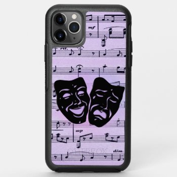 Purple Music And Theater Masks Otterbox Symmetry Iphone 11 Pro Max Case by LwoodMusic at Zazzle