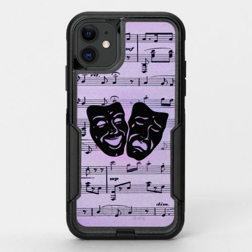 Purple Music and Theater Masks OtterBox Commuter iPhone 11 Case
