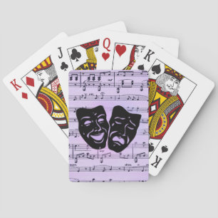 Purple Music and Theater Masks Poker Cards