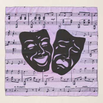 Purple Music And Theater Masks Scarf by kahmier at Zazzle