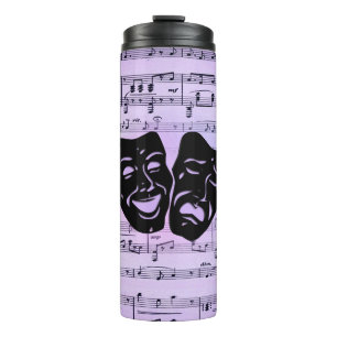 Purple Music and Theater Masks Thermal Tumbler