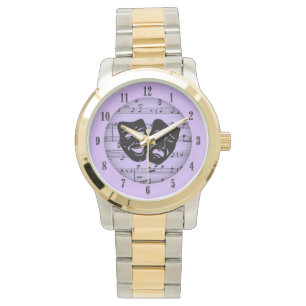 Purple Music and Theater Masks Watch