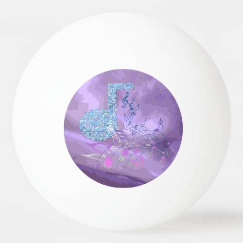 Purple Music Notes Abstract Ping Pong Ball
